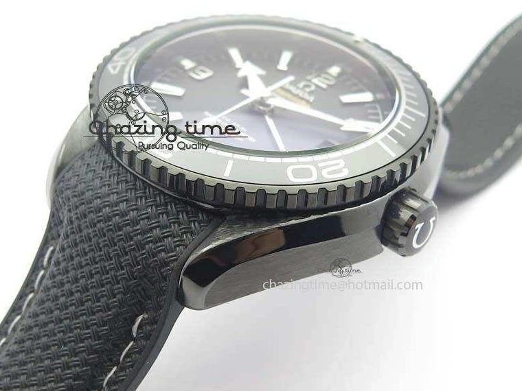 0407 Planet Ocean 45mm Real Ceramic BP-Maker Best Edition Black Dial On Nylon Rubber Strap A TopPick 8185